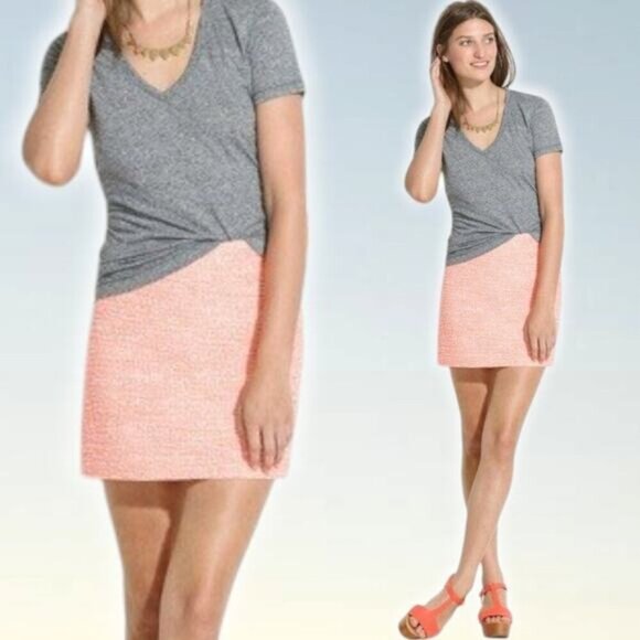 MADEWELL Boucle Tweed Mini Skirt Sz 4 Orange - Picture 1 of 5